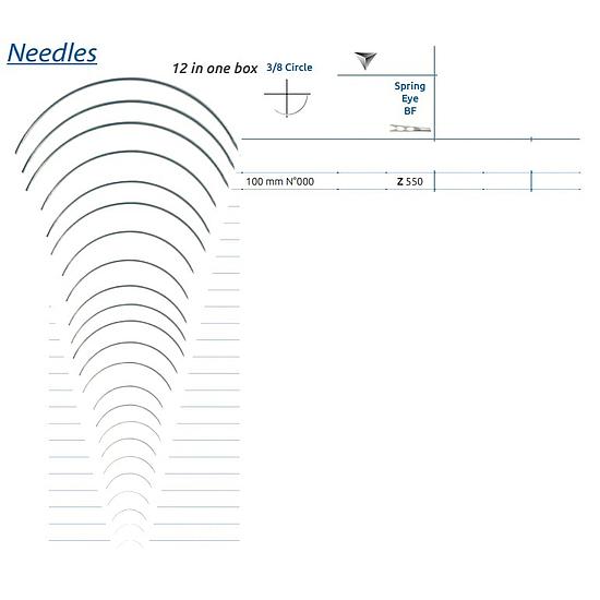 AIGUILLE DE SUTURE 3/8 COUP 100mm RES SMI Z550 (x12)