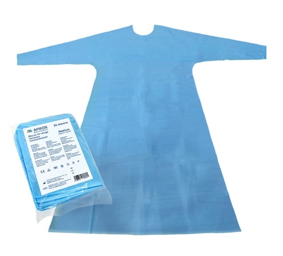 APRON VERLOJAS WEGWERP 25µ 180cm (156cm) (x24)