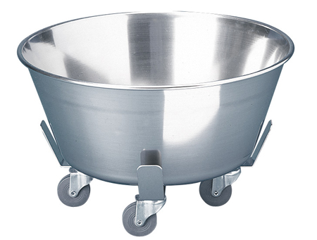 BAC ROND 8LIT INOX A ROULETTES DIAM 36cm - 11,5L