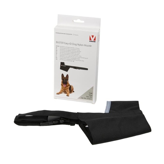 BUSTER Easy-ID nylon dog muzzle, 2XL, grey