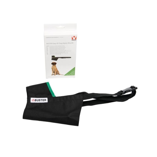 BUSTER Easy-ID nylon dog muzzle, 4XL, green