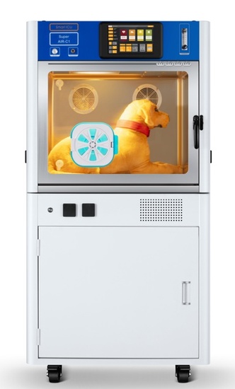 CAGE ICU VETERINARY SINGLE AVEC ARMOIRE INOX C1-D