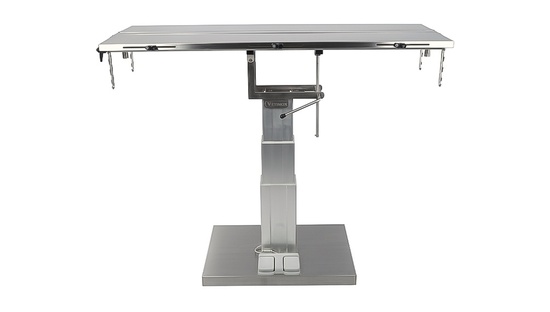 Chirurgietafel  met V-vormig bovenblad  1400x530 elektrische middenzuil (manuele tendelbrug) 