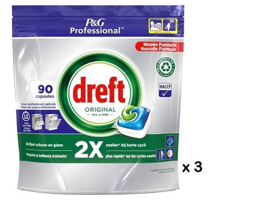 DREFT TABLETTE ALL IN ONE REGULAR ORIGINAL (3x90pcs)
