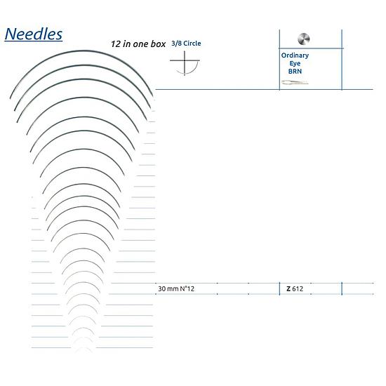 HECHTNAALD 3/8 ROND  30mm SMI Z612 (x12)