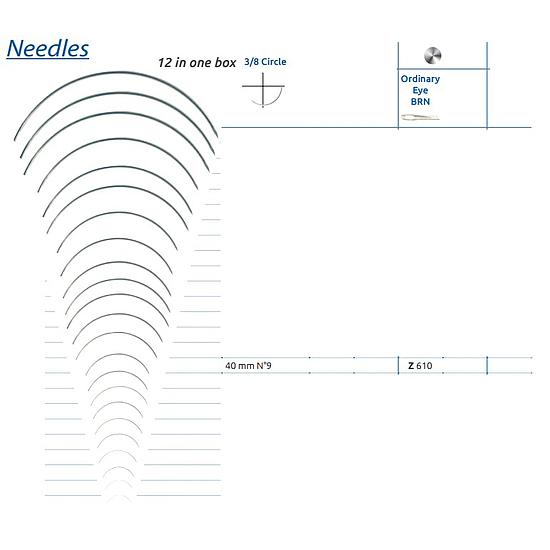 HECHTNAALD 3/8 ROND  40mm SMI Z610 (x12)