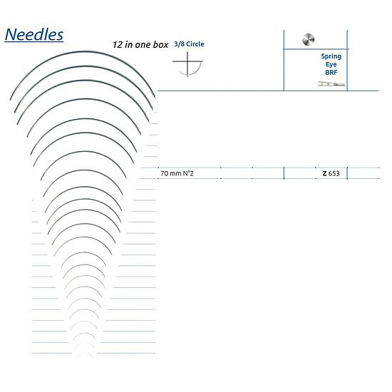 HECHTNAALD 3/8 ROND  70mm RES SMI Z653 (x12)
