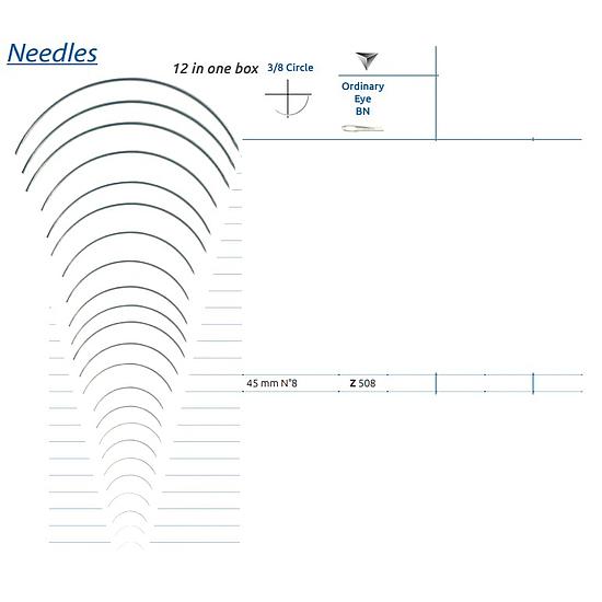 HECHTNAALD 3/8 SN  45mm SMI Z508 (x12)