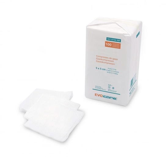 KOMPRESSEN EVOCARE NIET GEWEVEN 4PL 7,5x7,5cm 30gr (x100) (vroeger GOHY)