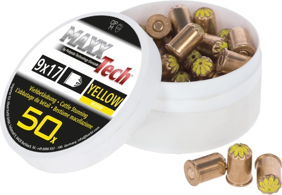 MAXX TECH CARTOUCHE PISTOLET JAUNE (x50)
