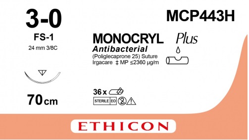 MONOCRYL+ USP3/0 EP2 70cm 24C3/8 FS-1 MCP443H