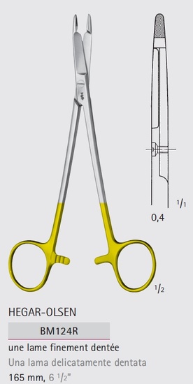 NAALDVOERDEROLSEN HEGAR TC (met schaar) 16,5cm AESULAP DUROGRIP