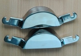 PAIR OF LARGE PLAQUES STAINLESS STEEL FOR MOUTH GAG EQUIN MILLENIUM