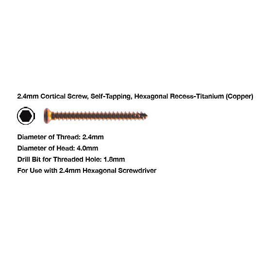 SCHROEF 2,4mm TITANIUM 22mm1049