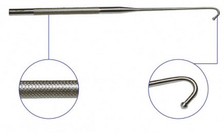 STERILISATIEHAAK 17.5CM HANDVAT 6MM EN  BOL 2.8MM