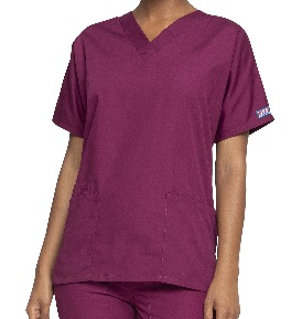 TOP CHEROKEE ORIGINALS V-NECK TOP WINE M