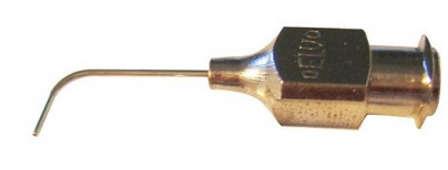 TRAANBUISCANULE INOX GEBOGEN15mm 0,7mm