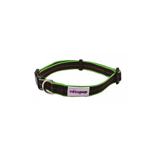 VETOPOP HALSBAND ZWART/GROEN S - 1.5x35 a 50cm
