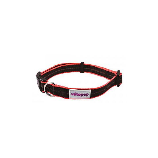 VETOPOP HALSBAND ZWART/ORANJE S - 1.5x35 a 50cm
