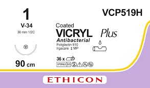 VICRYL+ USP1 EP4 90cm 36C1/2 V-34 VCP519H
