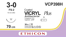 VICRYL+ USP3/0 EP2 70cm 19C3/8 FS-2 VCP398H