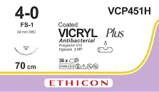 VICRYL+ USP4/0 EP1,5 70cm 24C3/8 FS-1 VCP451H (x36)